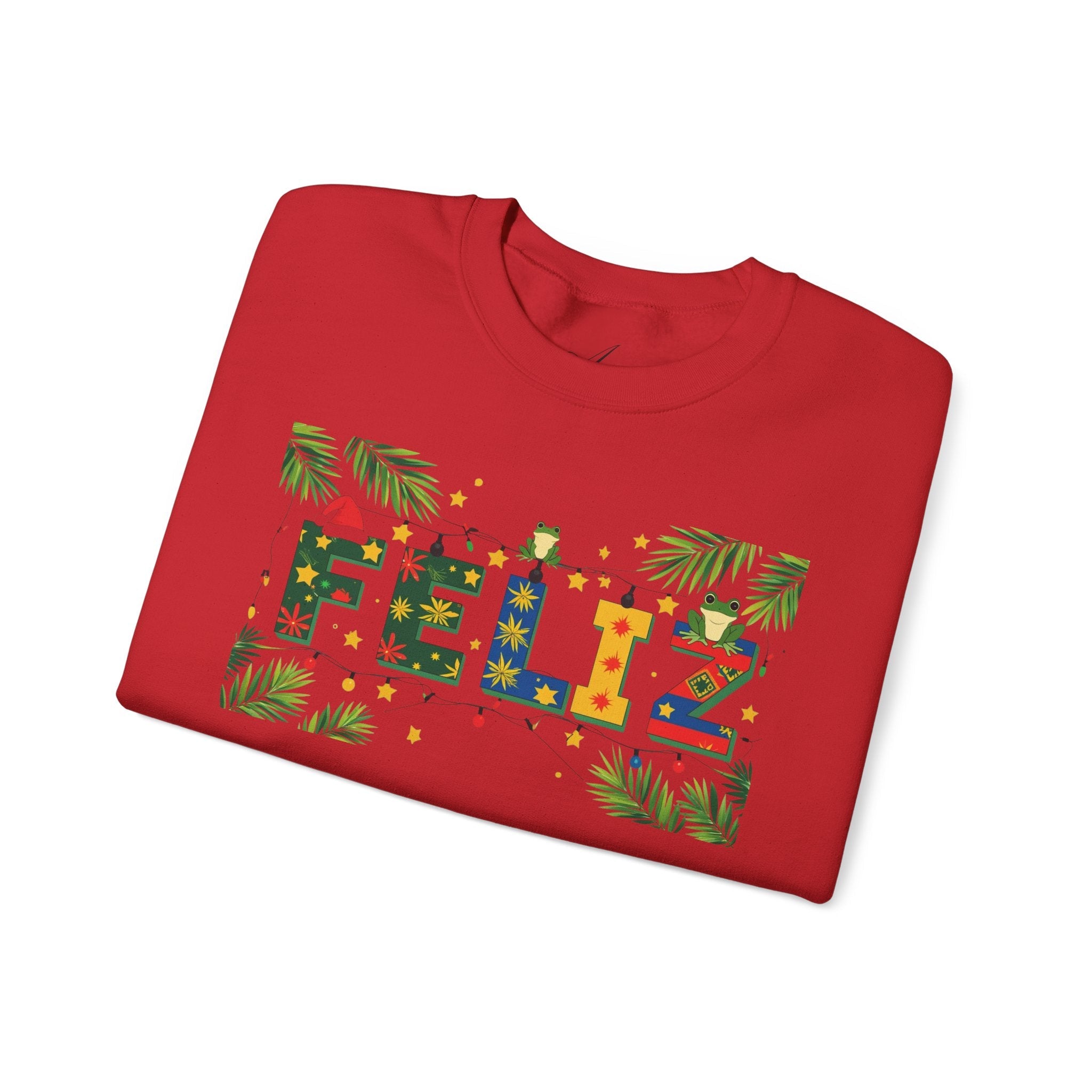 Feliz Holiday Crewneck Sweatshirt, Christmas Gift, Unisex Sweatshirt, Cozy Winter Apparel, Festive Wear - Metamorphosis Creations