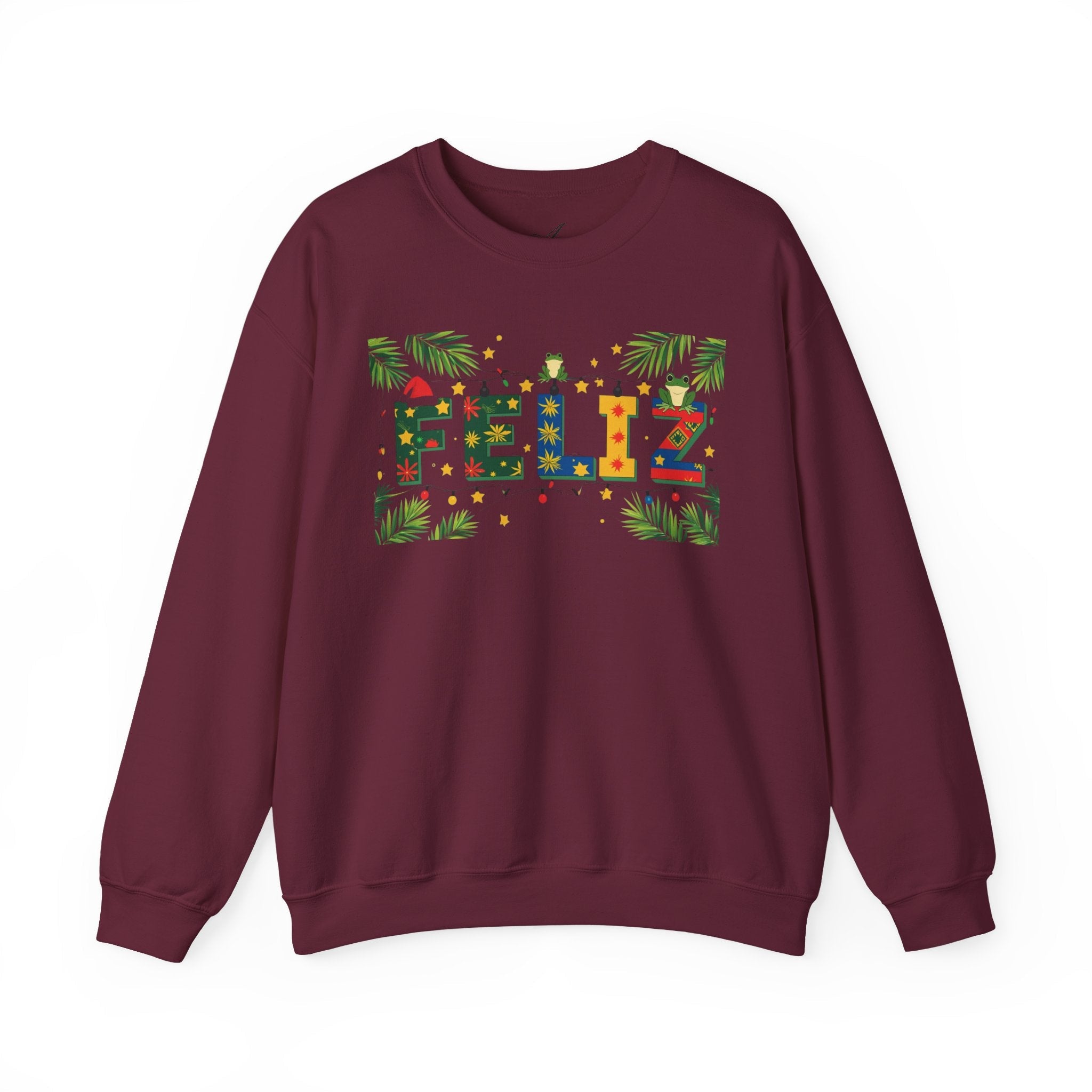Feliz Holiday Crewneck Sweatshirt, Christmas Gift, Unisex Sweatshirt, Cozy Winter Apparel, Festive Wear - Metamorphosis Creations