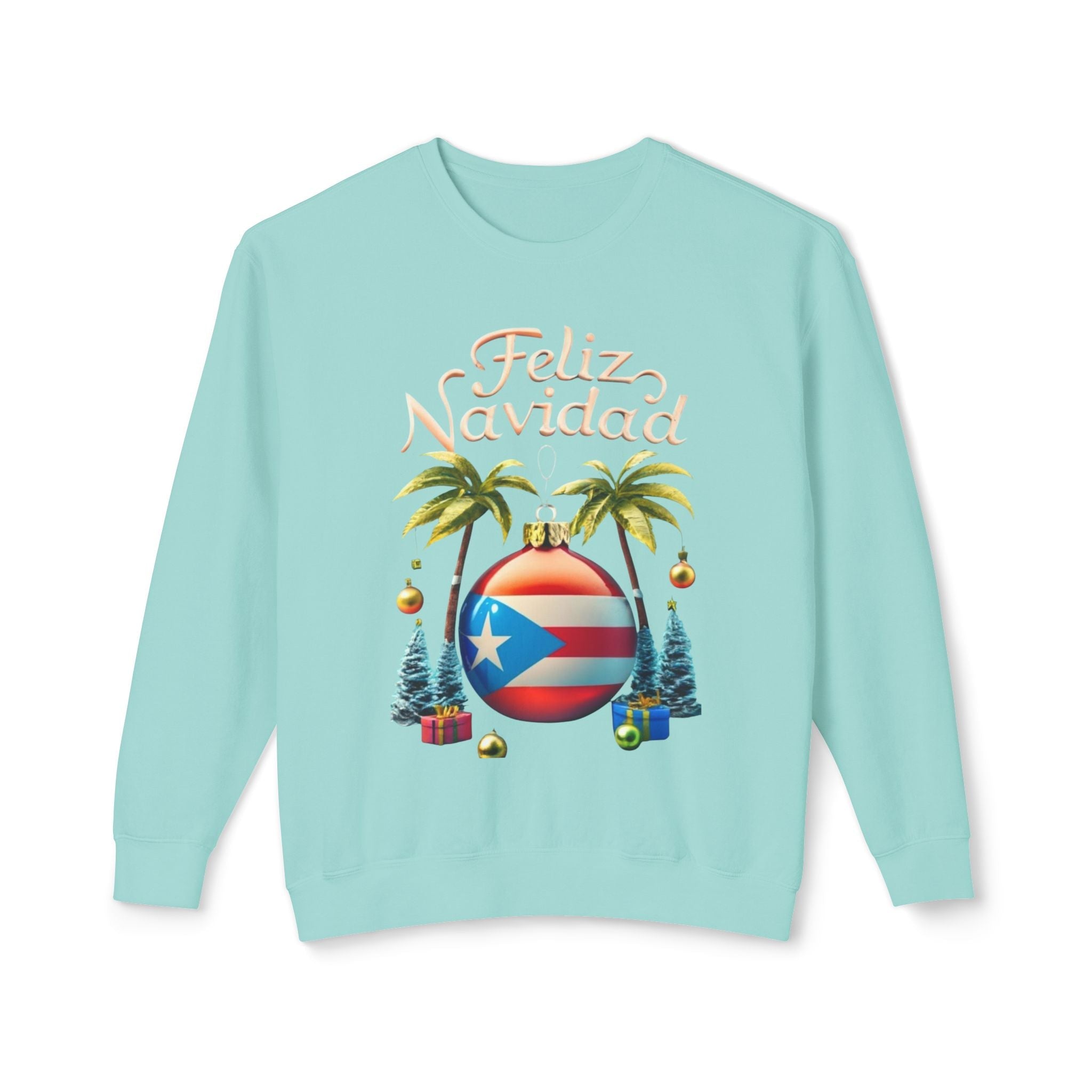 Feliz Navidad Sweatshirt, Holiday Gift, Christmas Apparel, Unisex Crewneck, Tropical Vibes, Puerto Rican Decor, Family Celebration - Metamorphosis Creations
