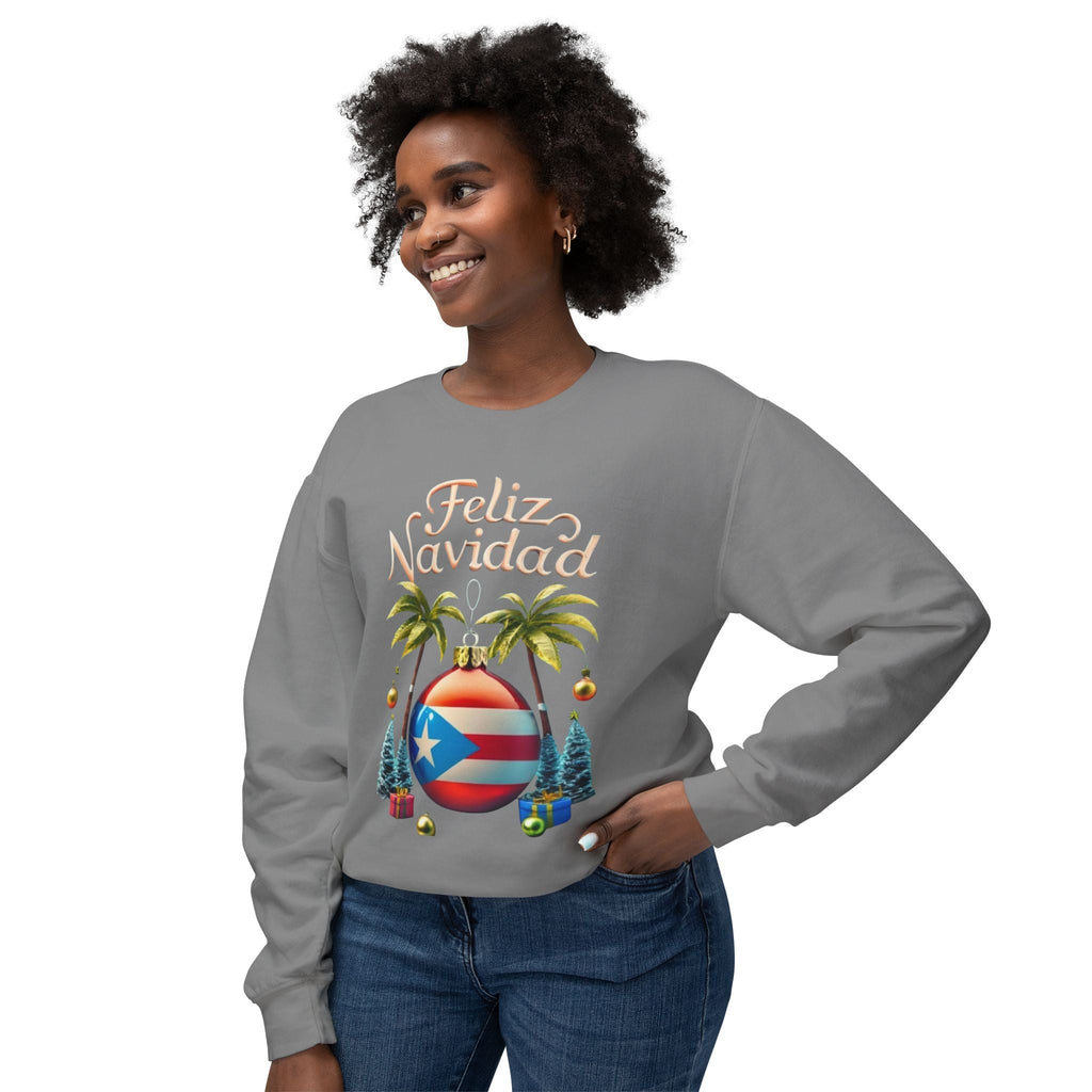 Feliz Navidad Sweatshirt, Holiday Gift, Christmas Apparel, Unisex Crewneck, Tropical Vibes, Puerto Rican Decor, Family Celebration - Metamorphosis Creations