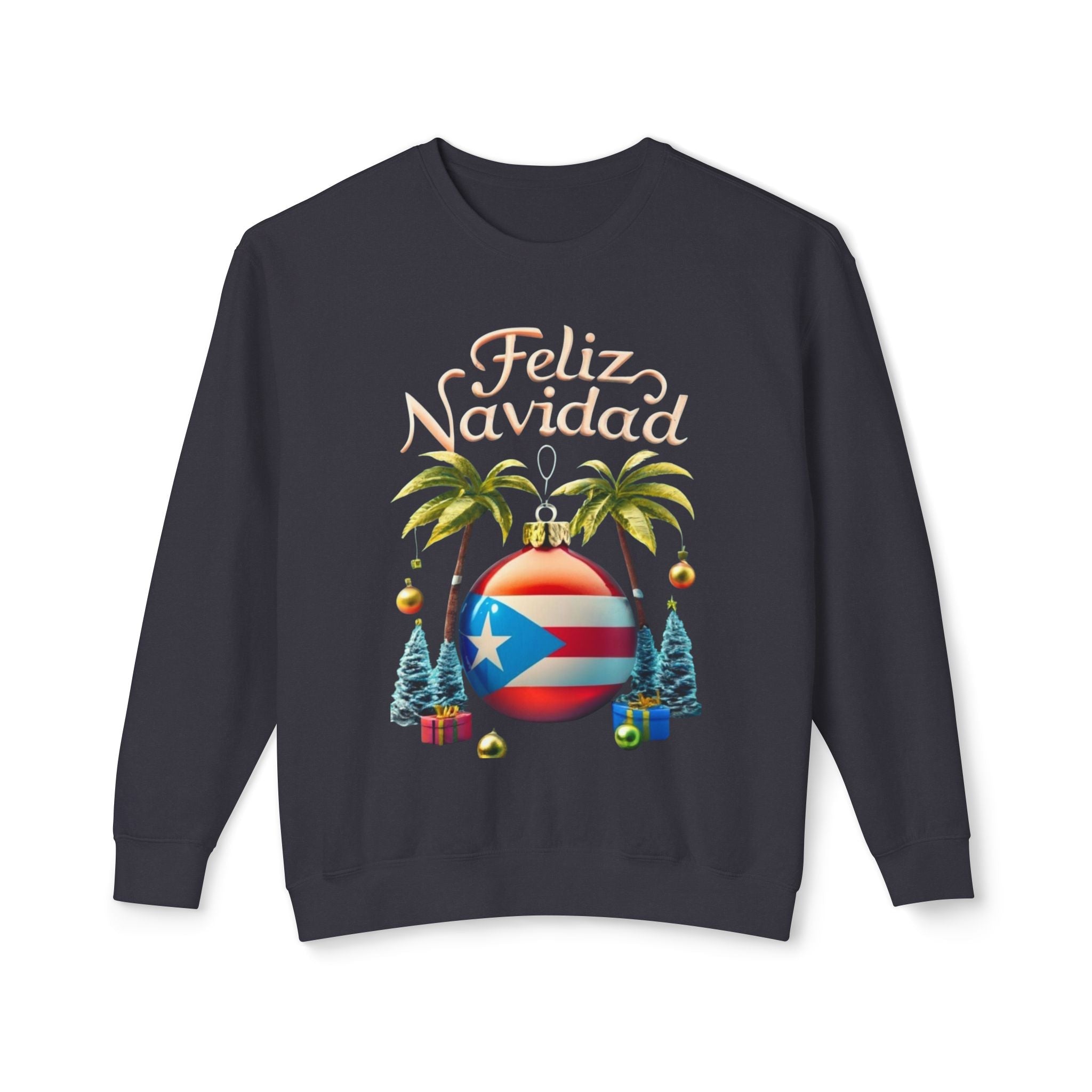 Feliz Navidad Sweatshirt, Holiday Gift, Christmas Apparel, Unisex Crewneck, Tropical Vibes, Puerto Rican Decor, Family Celebration - Metamorphosis Creations