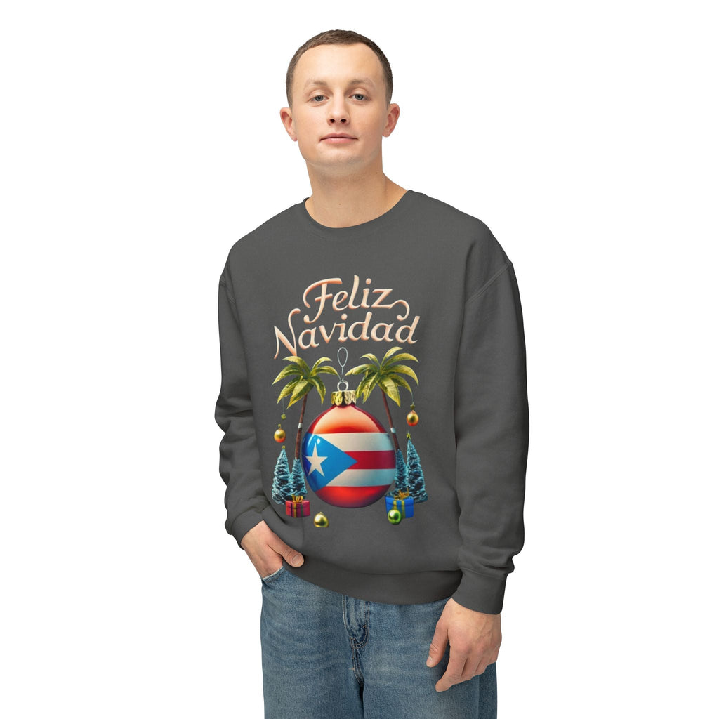 Feliz Navidad Sweatshirt, Holiday Gift, Christmas Apparel, Unisex Crewneck, Tropical Vibes, Puerto Rican Decor, Family Celebration - Metamorphosis Creations
