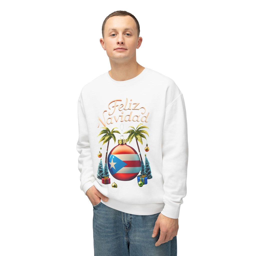 Feliz Navidad Sweatshirt, Holiday Gift, Christmas Apparel, Unisex Crewneck, Tropical Vibes, Puerto Rican Decor, Family Celebration - Metamorphosis Creations