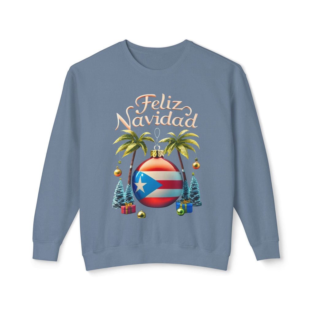 Feliz Navidad Sweatshirt, Holiday Gift, Christmas Apparel, Unisex Crewneck, Tropical Vibes, Puerto Rican Decor, Family Celebration - Metamorphosis Creations