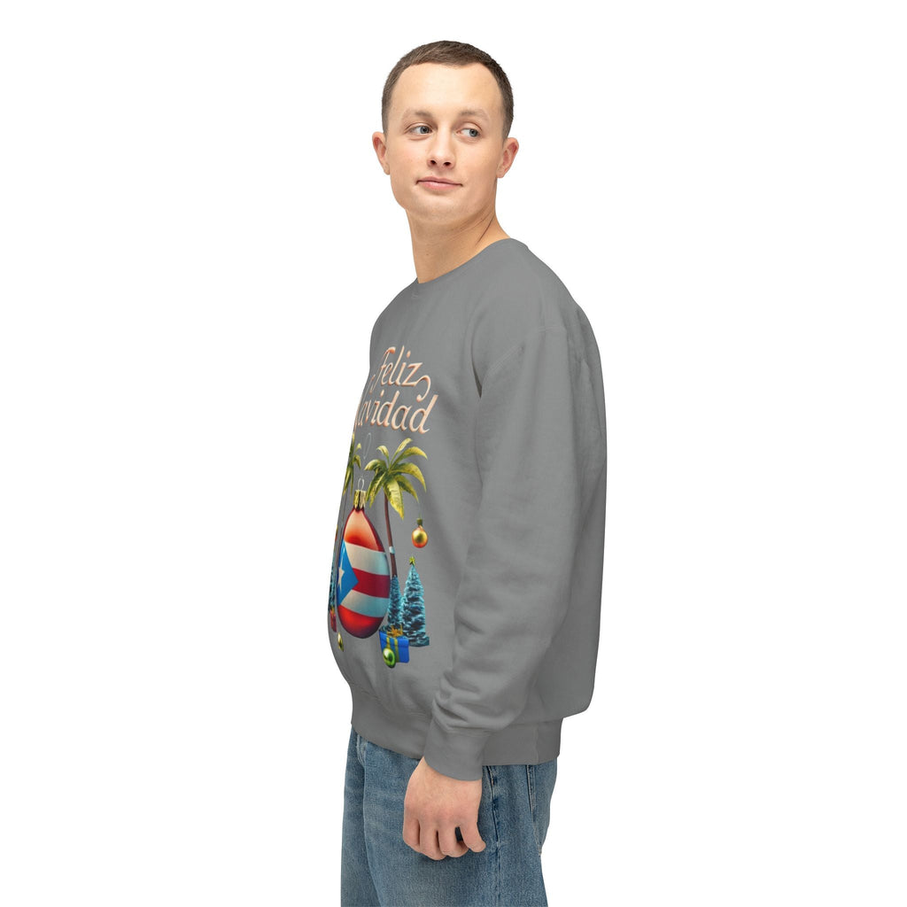 Feliz Navidad Sweatshirt, Holiday Gift, Christmas Apparel, Unisex Crewneck, Tropical Vibes, Puerto Rican Decor, Family Celebration - Metamorphosis Creations