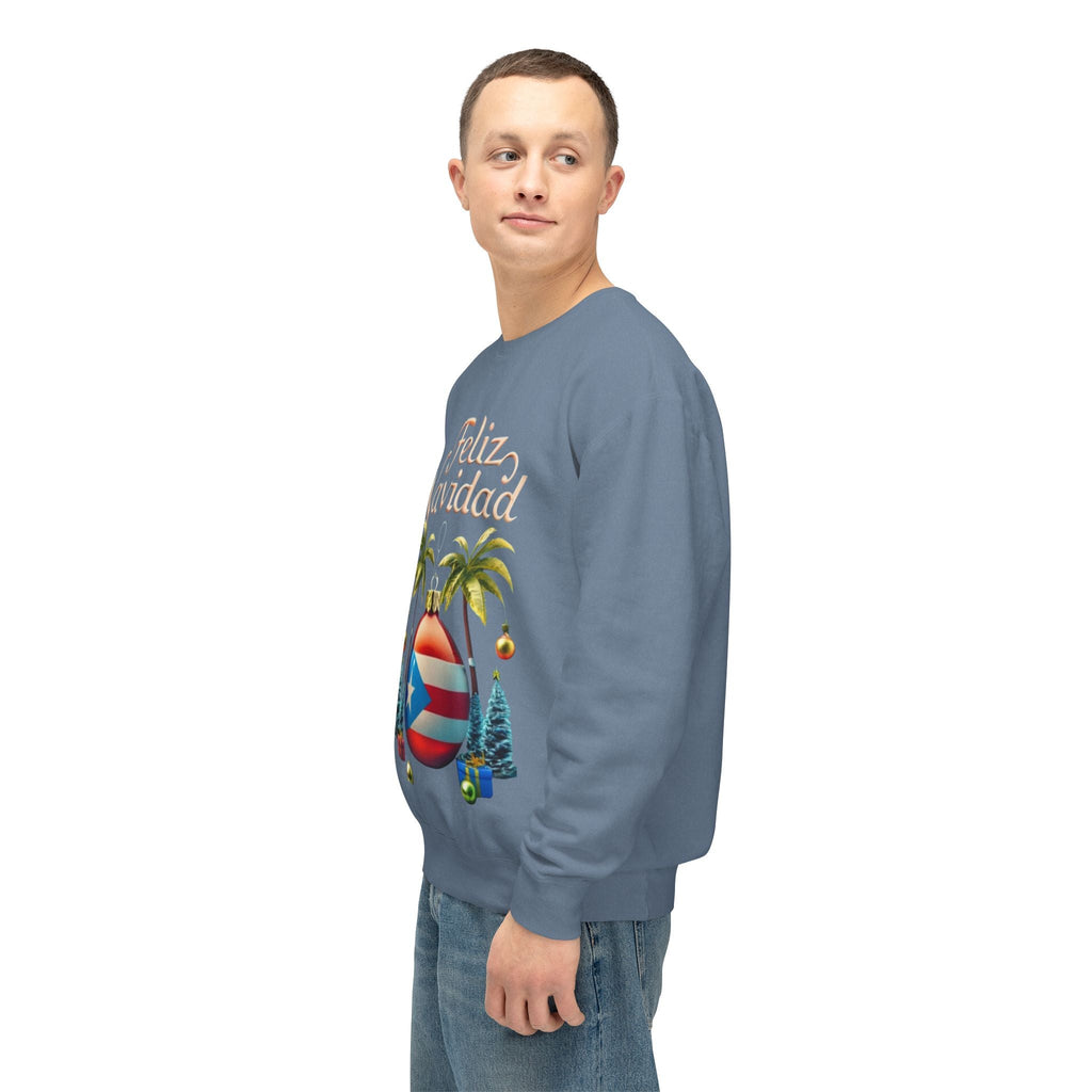 Feliz Navidad Sweatshirt, Holiday Gift, Christmas Apparel, Unisex Crewneck, Tropical Vibes, Puerto Rican Decor, Family Celebration - Metamorphosis Creations