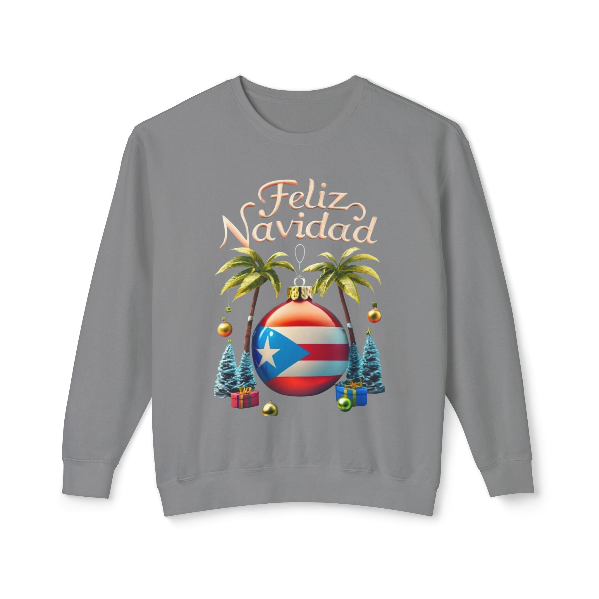 Feliz Navidad Sweatshirt, Holiday Gift, Christmas Apparel, Unisex Crewneck, Tropical Vibes, Puerto Rican Decor, Family Celebration - Metamorphosis Creations
