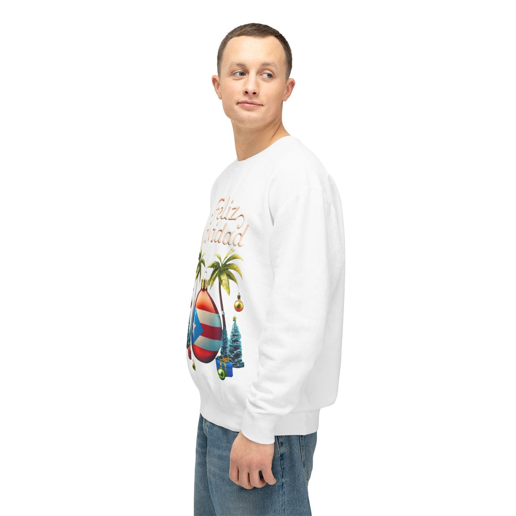 Feliz Navidad Sweatshirt, Holiday Gift, Christmas Apparel, Unisex Crewneck, Tropical Vibes, Puerto Rican Decor, Family Celebration - Metamorphosis Creations
