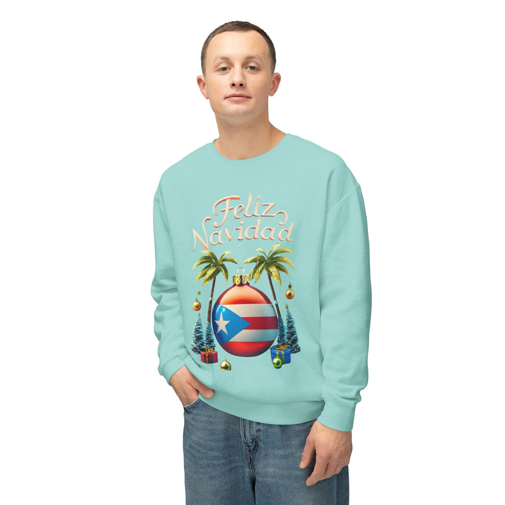 Feliz Navidad Sweatshirt, Holiday Gift, Christmas Apparel, Unisex Crewneck, Tropical Vibes, Puerto Rican Decor, Family Celebration - Metamorphosis Creations