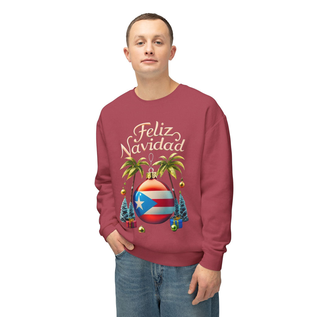 Feliz Navidad Sweatshirt, Holiday Gift, Christmas Apparel, Unisex Crewneck, Tropical Vibes, Puerto Rican Decor, Family Celebration - Metamorphosis Creations