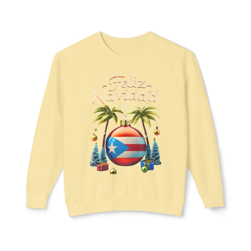 Feliz Navidad Sweatshirt, Holiday Gift, Christmas Apparel, Unisex Crewneck, Tropical Vibes, Puerto Rican Decor, Family Celebration - Metamorphosis Creations