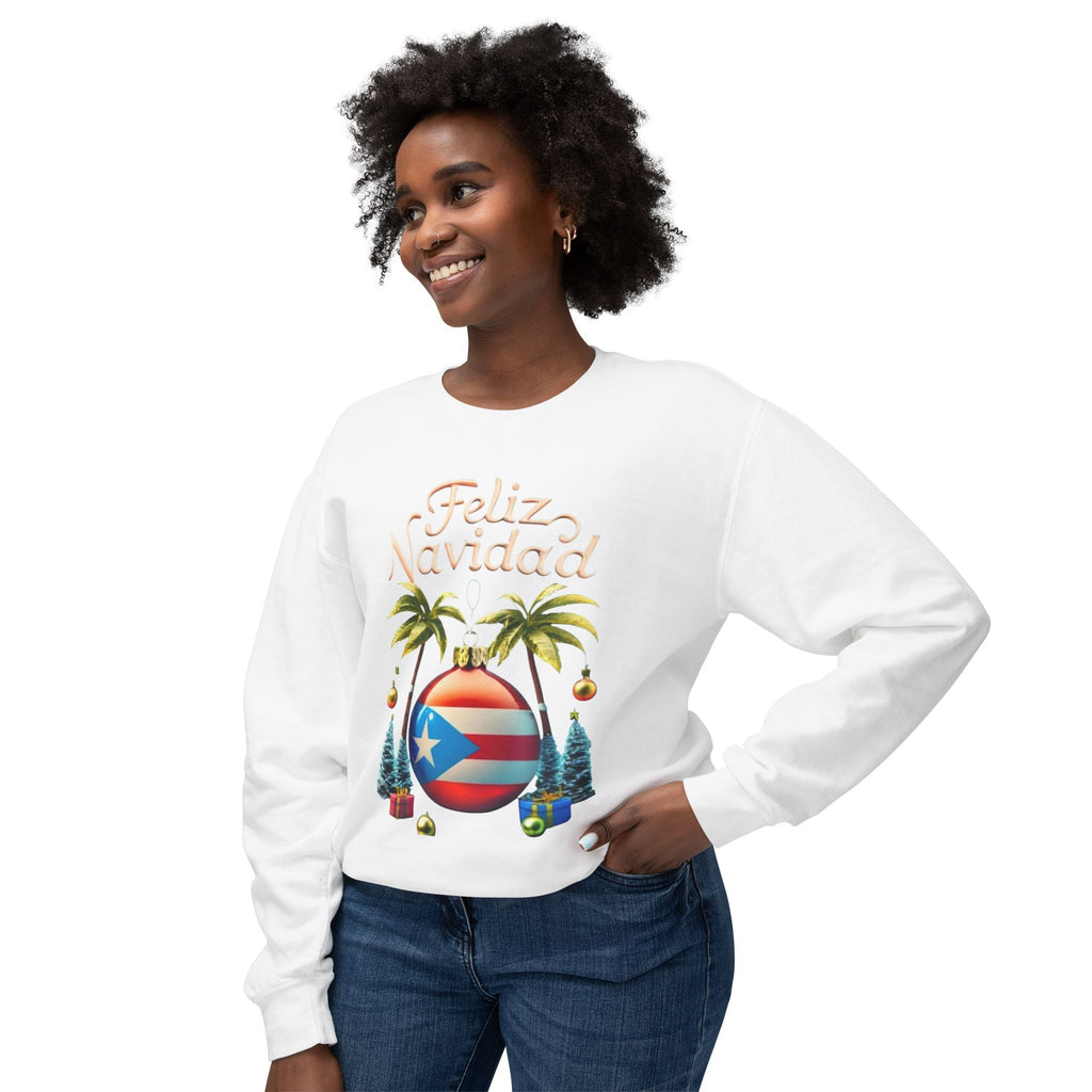 Feliz Navidad Sweatshirt, Holiday Gift, Christmas Apparel, Unisex Crewneck, Tropical Vibes, Puerto Rican Decor, Family Celebration - Metamorphosis Creations