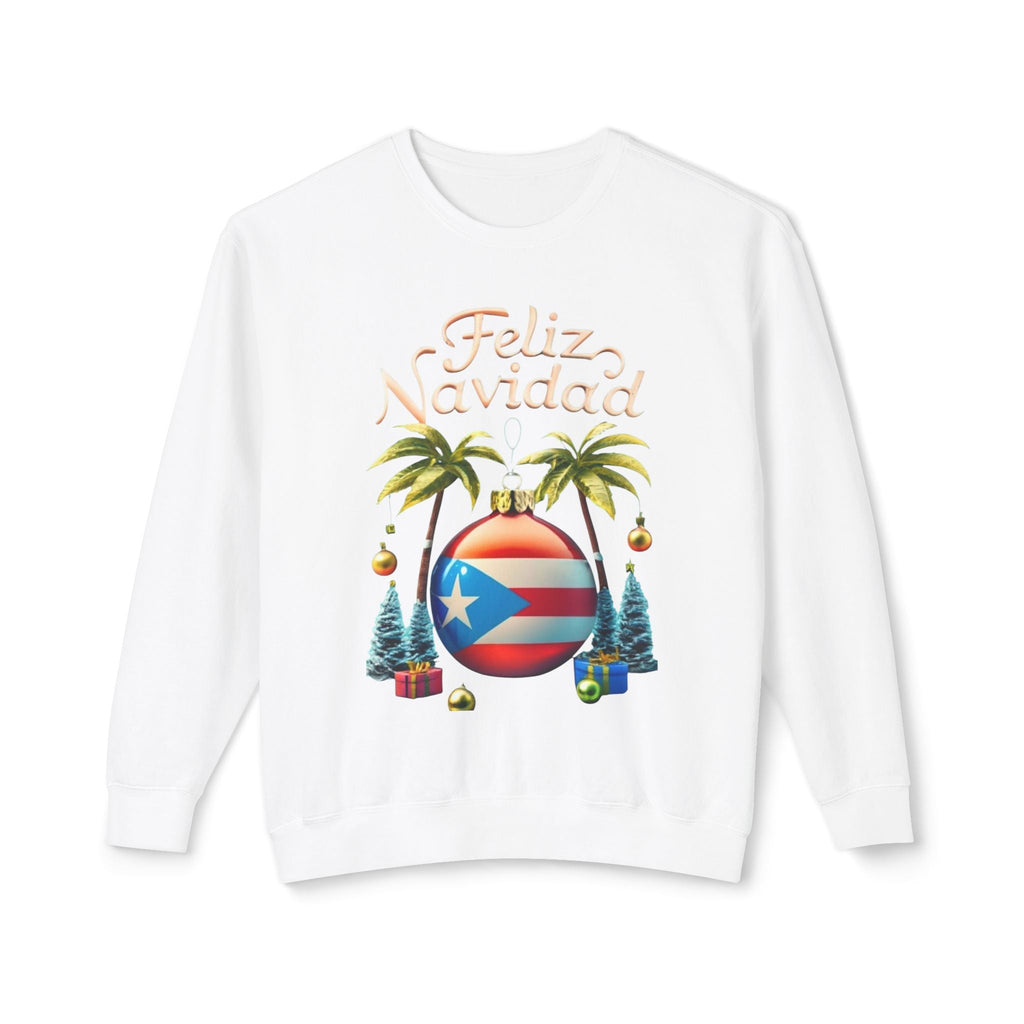 Feliz Navidad Sweatshirt, Holiday Gift, Christmas Apparel, Unisex Crewneck, Tropical Vibes, Puerto Rican Decor, Family Celebration - Metamorphosis Creations