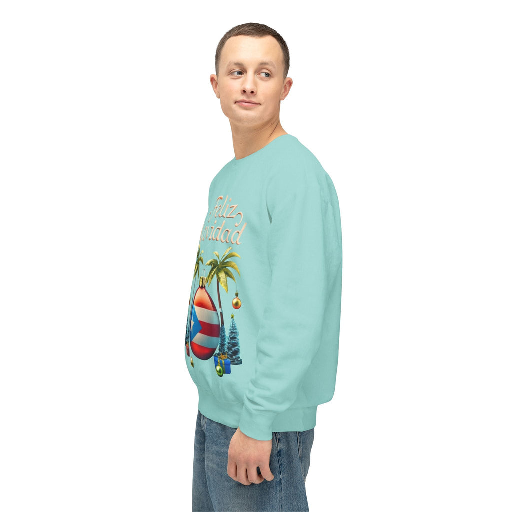 Feliz Navidad Sweatshirt, Holiday Gift, Christmas Apparel, Unisex Crewneck, Tropical Vibes, Puerto Rican Decor, Family Celebration - Metamorphosis Creations