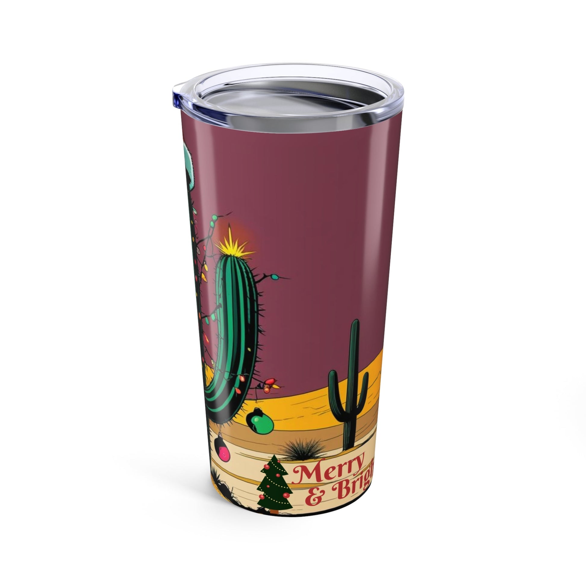 Festive Cactus Tumbler | Holiday Drinkware | Cactus Christmas Mug | Cute Party Cup | Gifts for Nature Lovers - Metamorphosis Creations