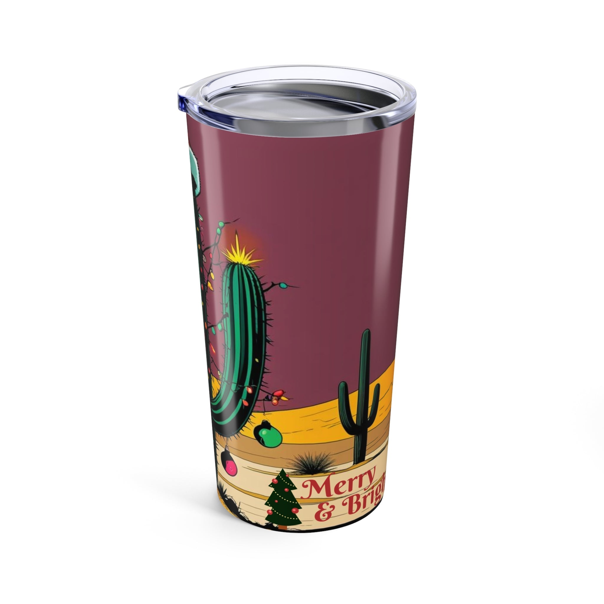 Festive Cactus Tumbler | Holiday Drinkware | Cactus Christmas Mug | Cute Party Cup | Gifts for Nature Lovers - Metamorphosis Creations