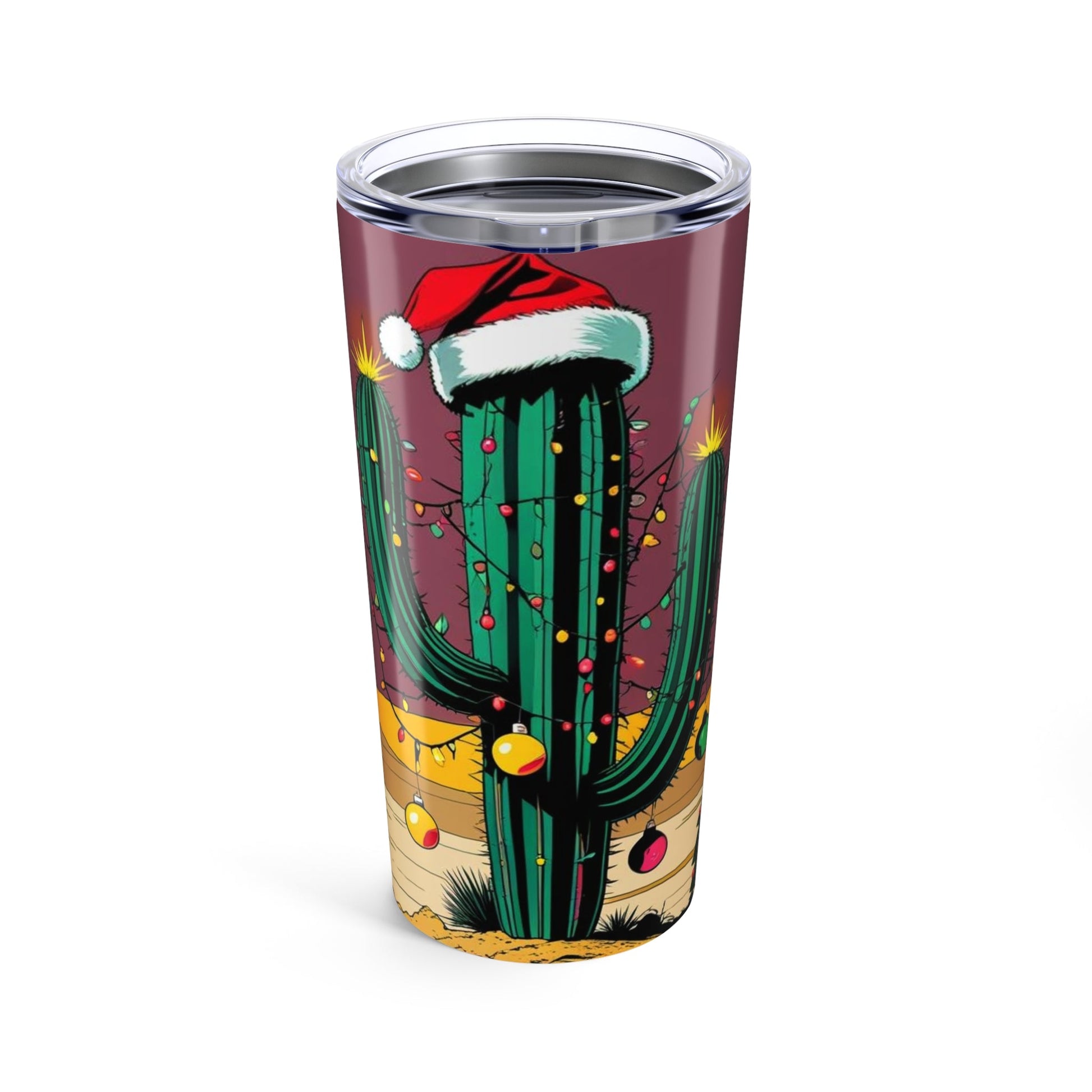 Festive Cactus Tumbler | Holiday Drinkware | Cactus Christmas Mug | Cute Party Cup | Gifts for Nature Lovers - Metamorphosis Creations