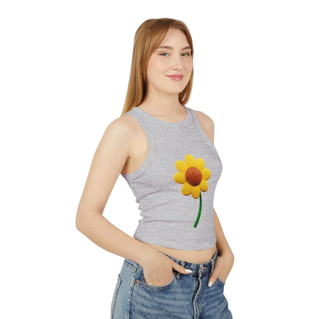 Floral Racer Tank Top Summer Top Women’s Flower Shirt Festival Outfit Top Boho - Metamorphosis Creations