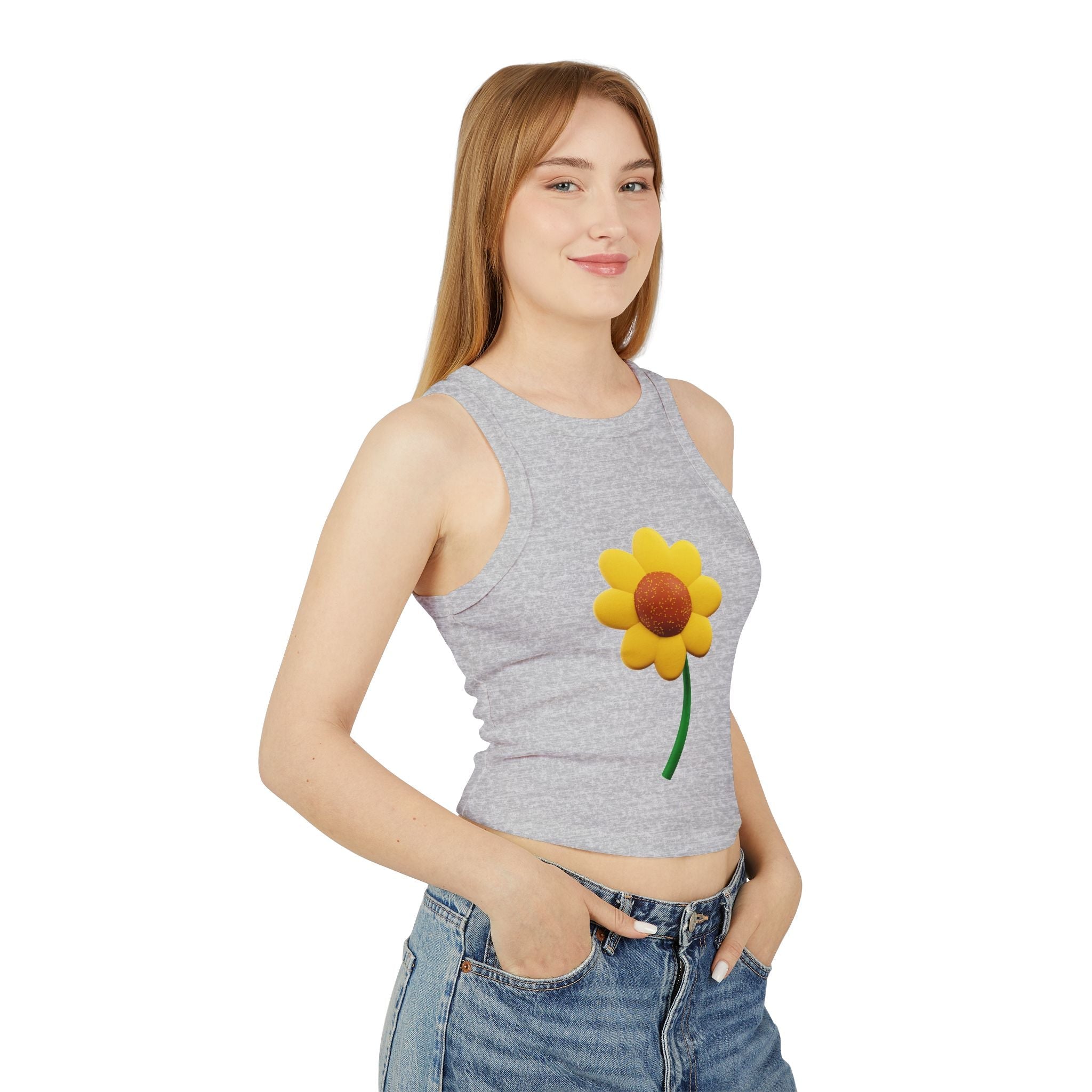 Floral Racer Tank Top Summer Top Women’s Flower Shirt Festival Outfit Top Boho - Metamorphosis Creations