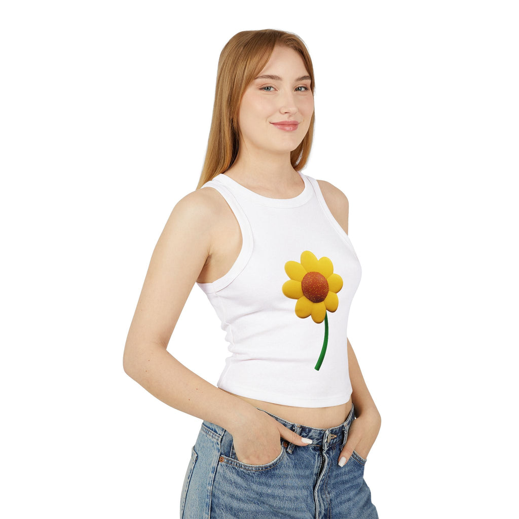 Floral Racer Tank Top Summer Top Women’s Flower Shirt Festival Outfit Top Boho - Metamorphosis Creations