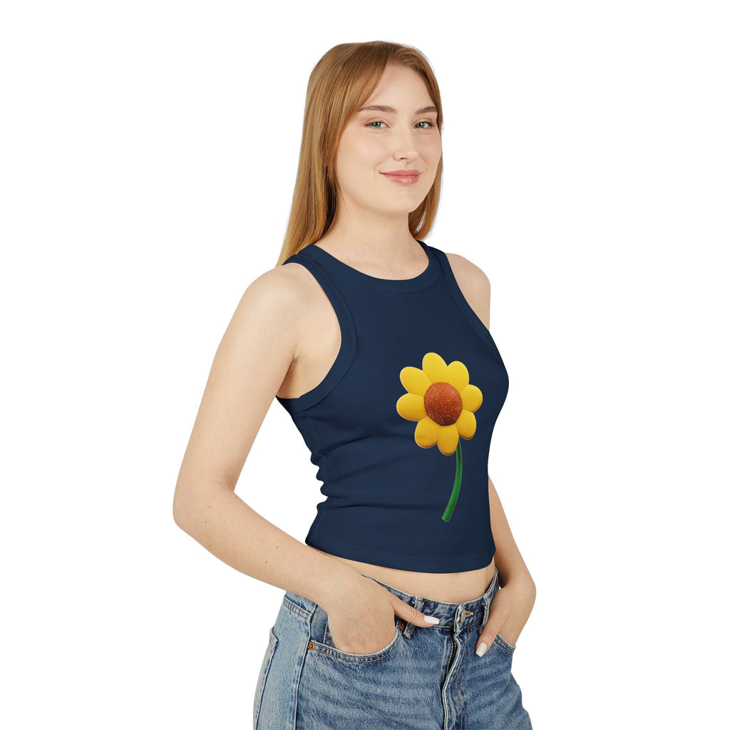 Floral Racer Tank Top Summer Top Women’s Flower Shirt Festival Outfit Top Boho - Metamorphosis Creations