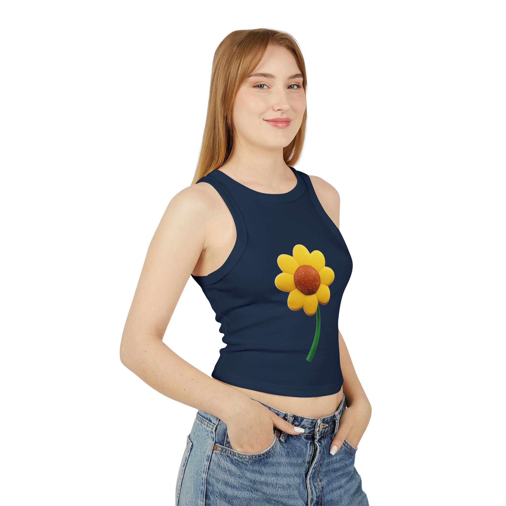 Floral Racer Tank Top Summer Top Women’s Flower Shirt Festival Outfit Top Boho - Metamorphosis Creations