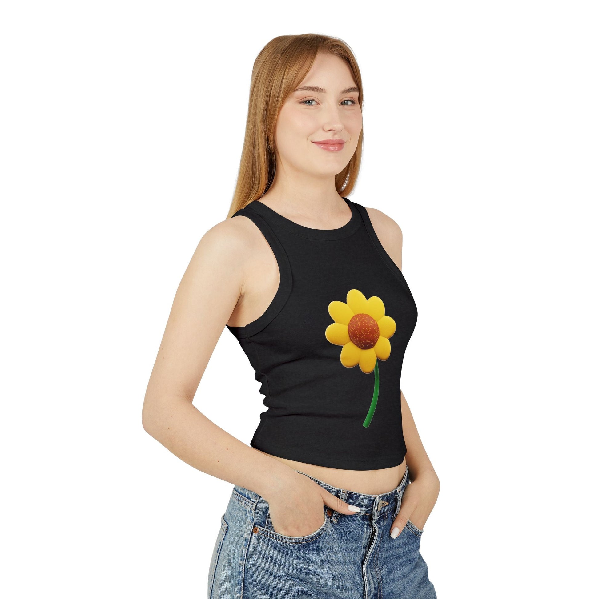 Floral Racer Tank Top Summer Top Women’s Flower Shirt Festival Outfit Top Boho - Metamorphosis Creations