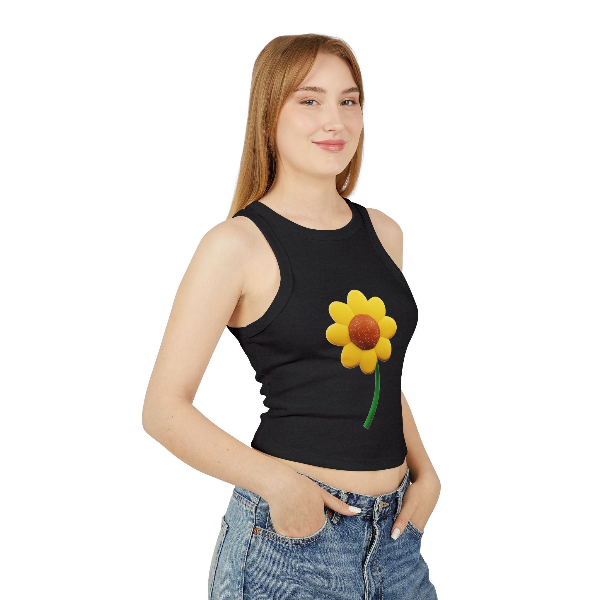 Floral Racer Tank Top Summer Top Women’s Flower Shirt Festival Outfit Top Boho - Metamorphosis Creations