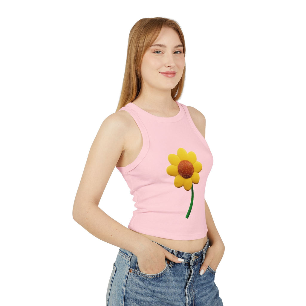 Floral Racer Tank Top Summer Top Women’s Flower Shirt Festival Outfit Top Boho - Metamorphosis Creations