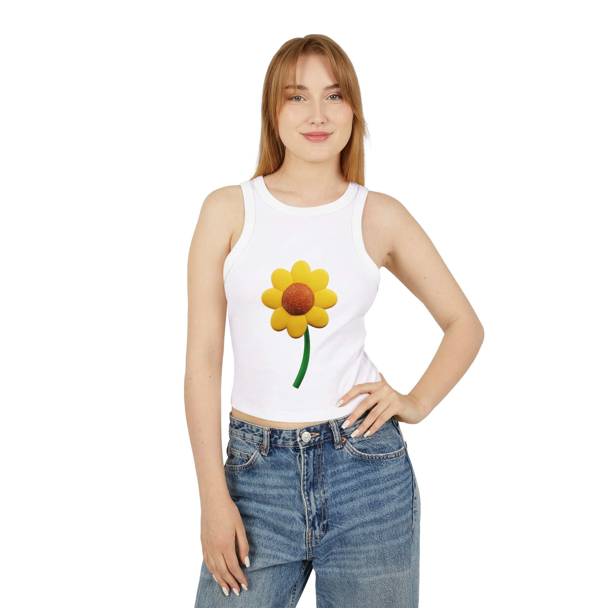 Floral Racer Tank Top Summer Top Women’s Flower Shirt Festival Outfit Top Boho - Metamorphosis Creations