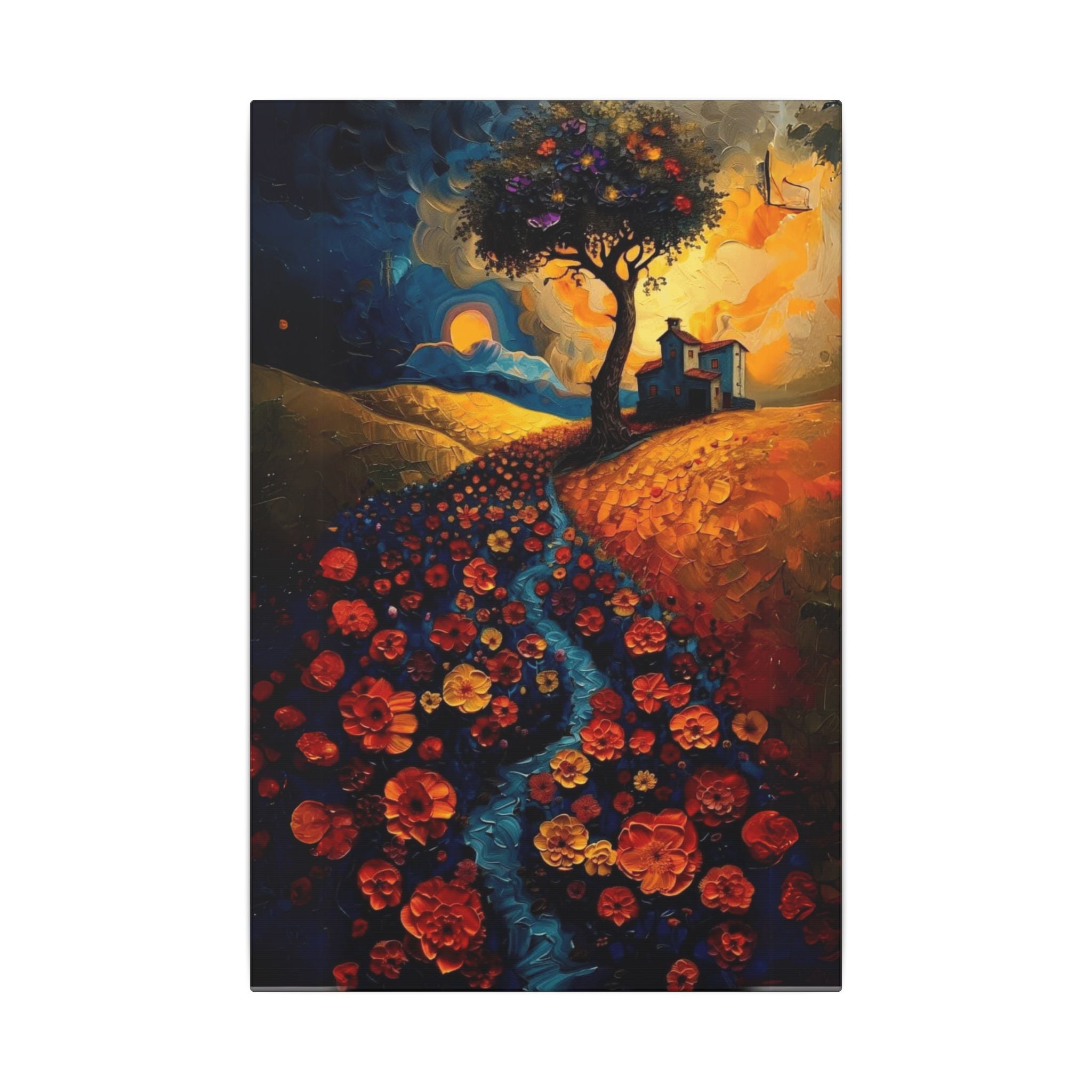 Fuel Your Space with Inspiration Vibrant Floral Canvas Art, Home Decor, Wall Hanging, Gift for Art Lovers, Landscape Painting, Colorful House Decoration - Metamorphosis Creations