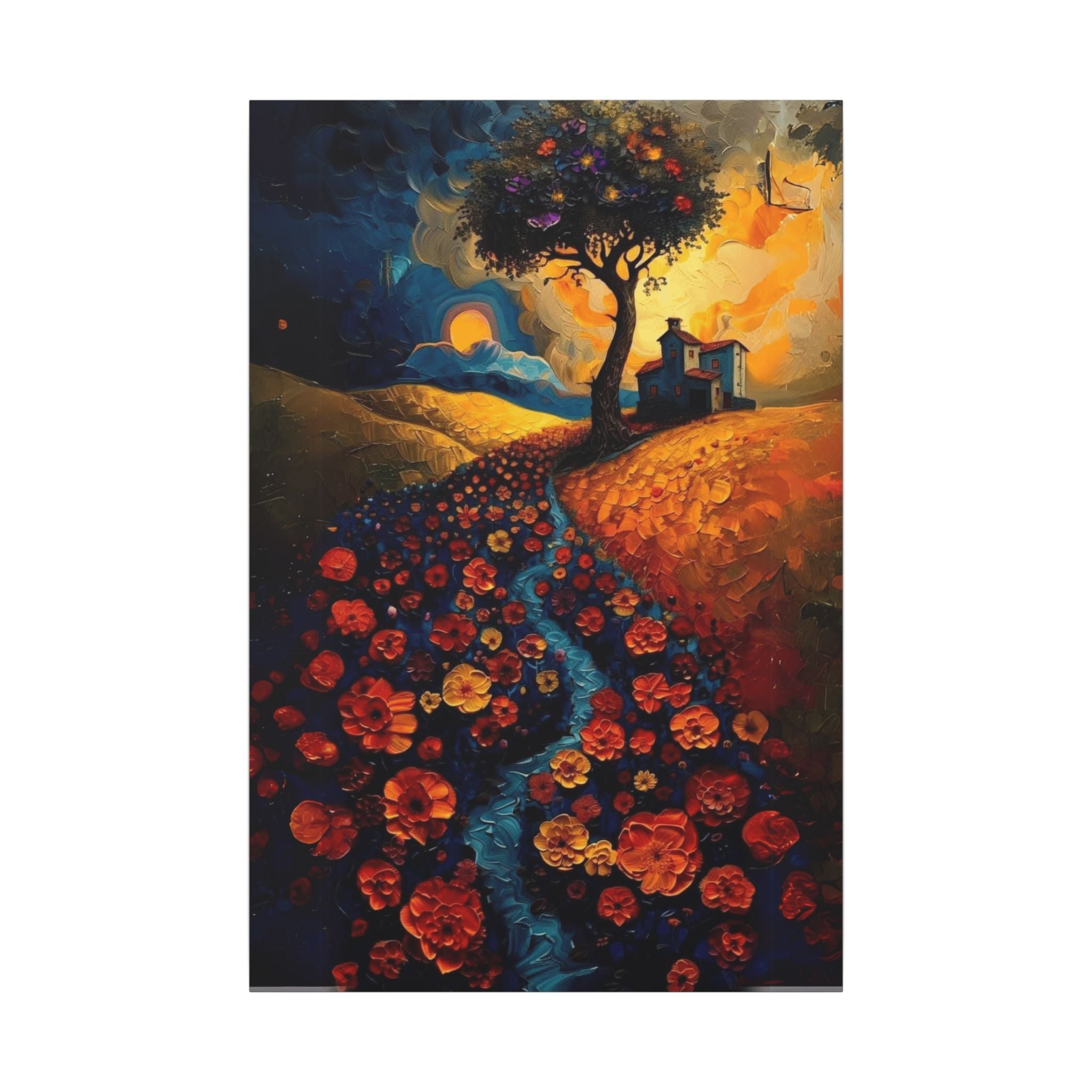 Fuel Your Space with Inspiration Vibrant Floral Canvas Art, Home Decor, Wall Hanging, Gift for Art Lovers, Landscape Painting, Colorful House Decoration - Metamorphosis Creations