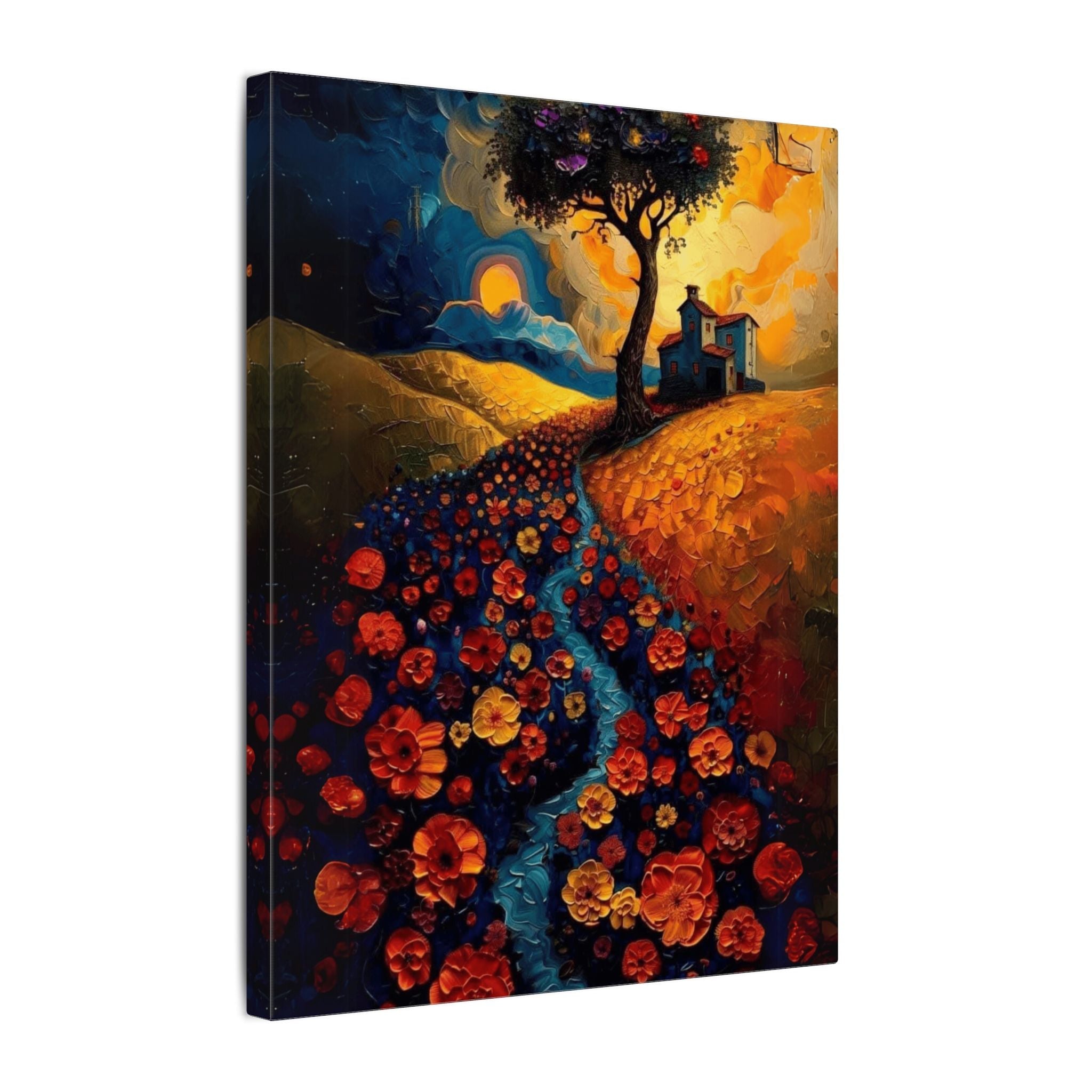 Fuel Your Space with Inspiration Vibrant Floral Canvas Art, Home Decor, Wall Hanging, Gift for Art Lovers, Landscape Painting, Colorful House Decoration - Metamorphosis Creations