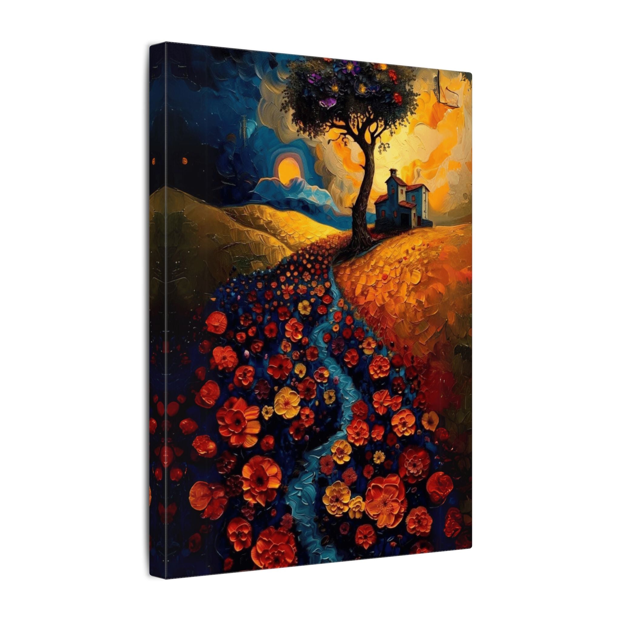 Fuel Your Space with Inspiration Vibrant Floral Canvas Art, Home Decor, Wall Hanging, Gift for Art Lovers, Landscape Painting, Colorful House Decoration - Metamorphosis Creations