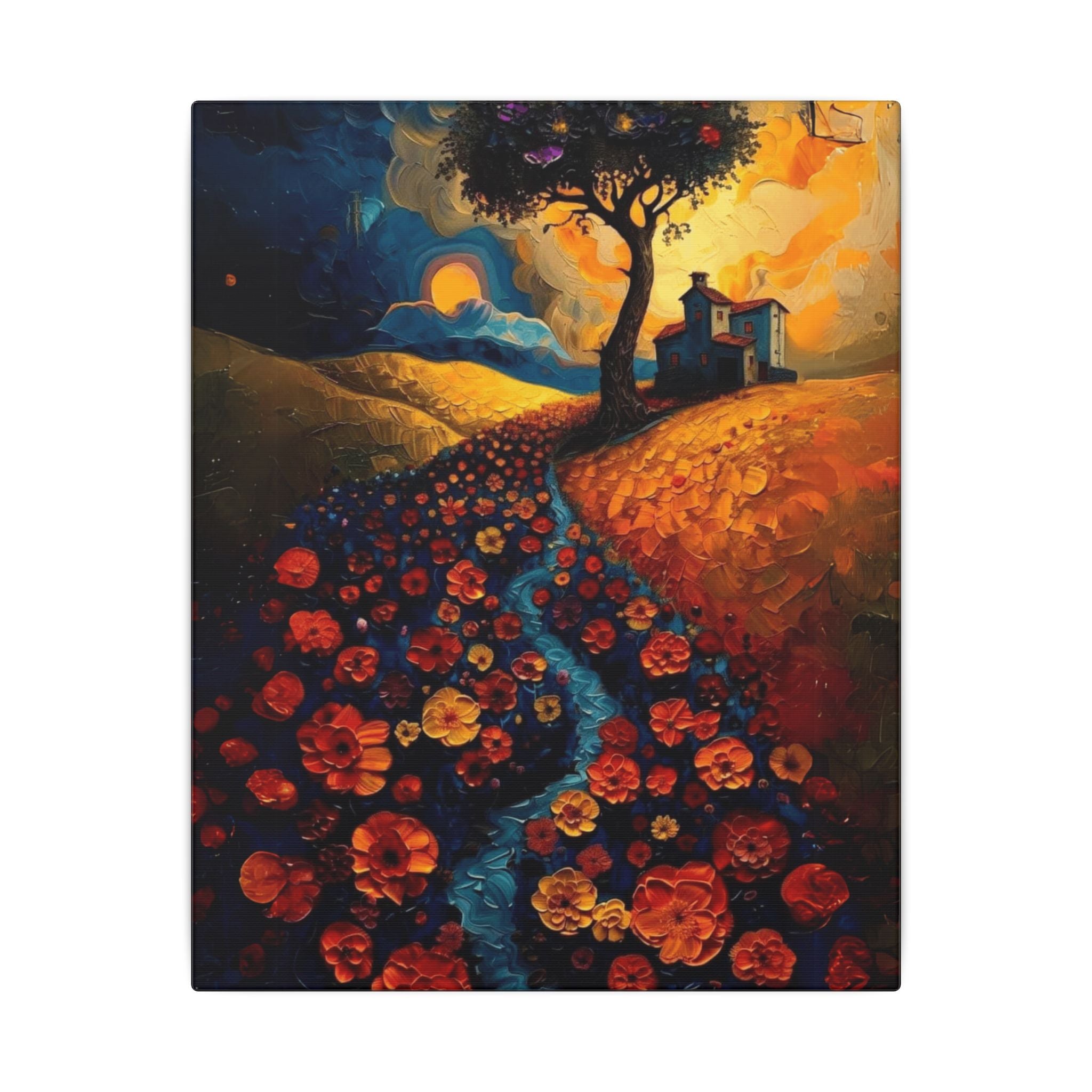Fuel Your Space with Inspiration Vibrant Floral Canvas Art, Home Decor, Wall Hanging, Gift for Art Lovers, Landscape Painting, Colorful House Decoration - Metamorphosis Creations
