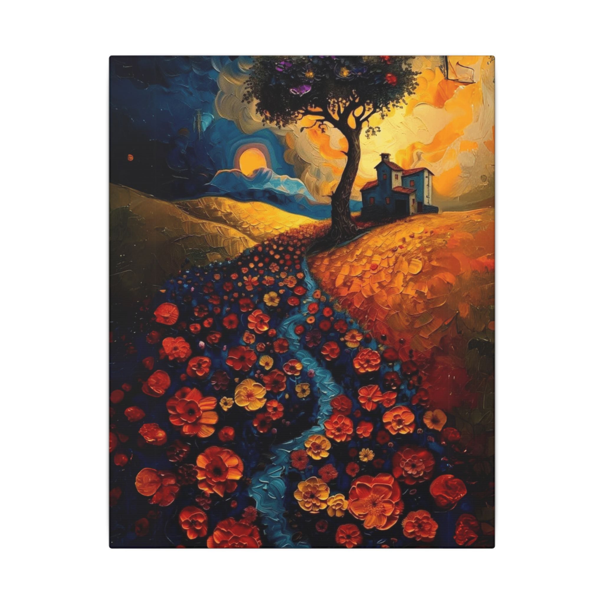 Fuel Your Space with Inspiration Vibrant Floral Canvas Art, Home Decor, Wall Hanging, Gift for Art Lovers, Landscape Painting, Colorful House Decoration - Metamorphosis Creations