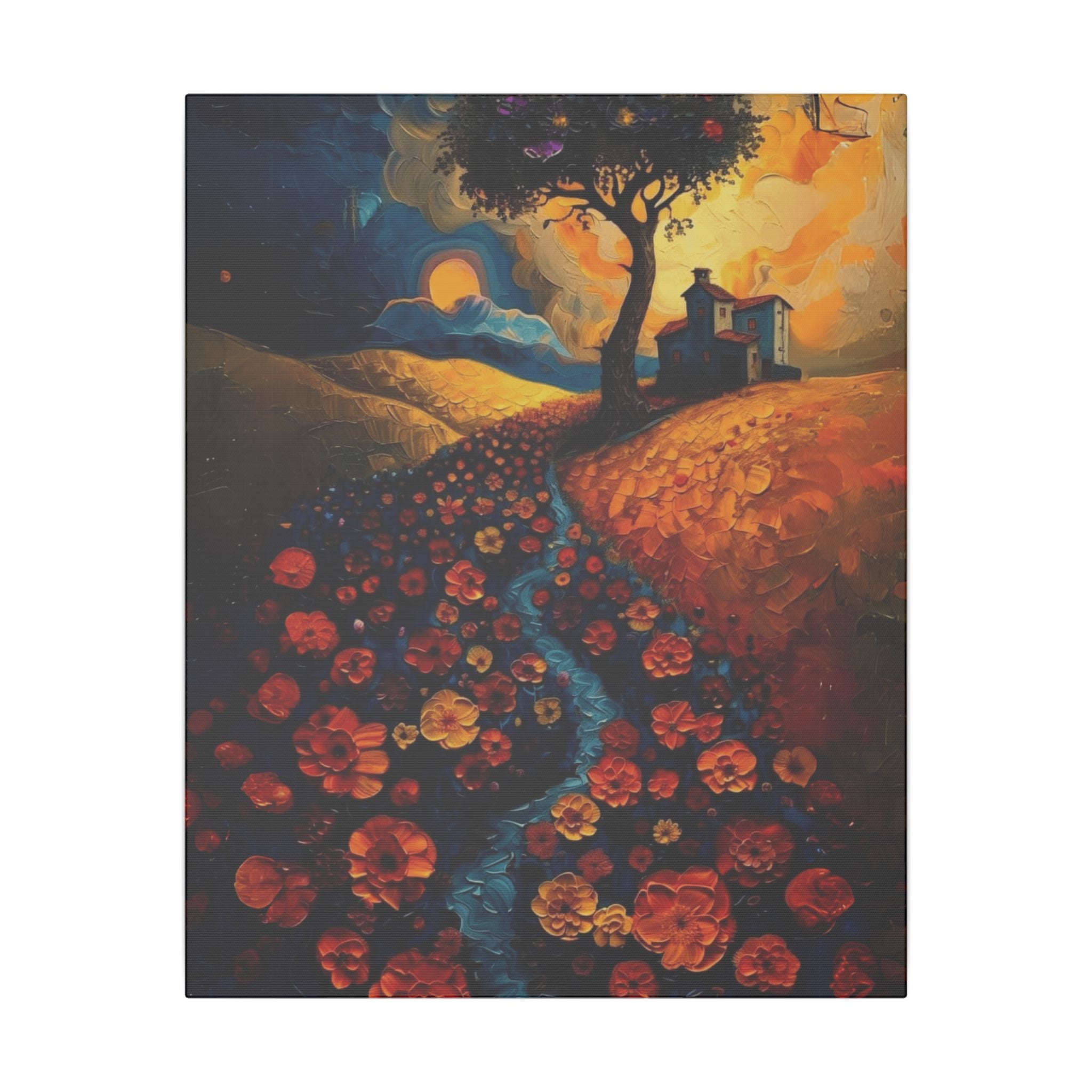 Fuel Your Space with Inspiration Vibrant Floral Canvas Art, Home Decor, Wall Hanging, Gift for Art Lovers, Landscape Painting, Colorful House Decoration - Metamorphosis Creations
