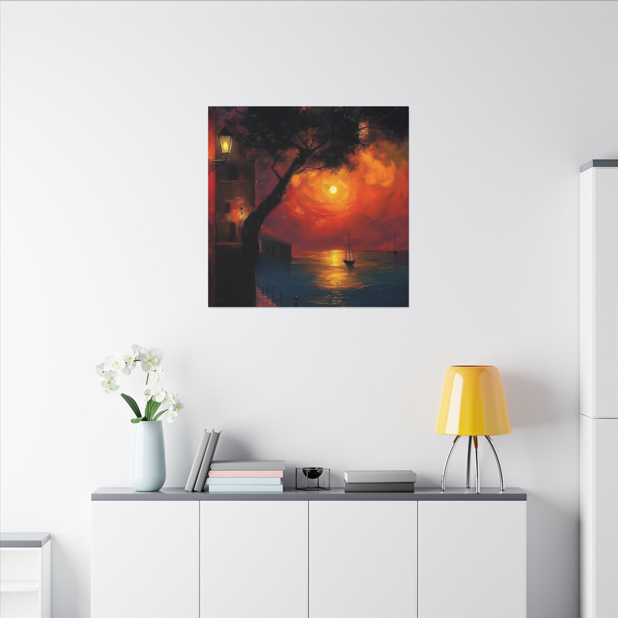 Fuel Your Space with Inspiration Vibrant Sunset Canvas Art, Stretched Wall Decor, Colorful Landscape Painting, Home Decor, Gift for Art Lovers - Metamorphosis Creations