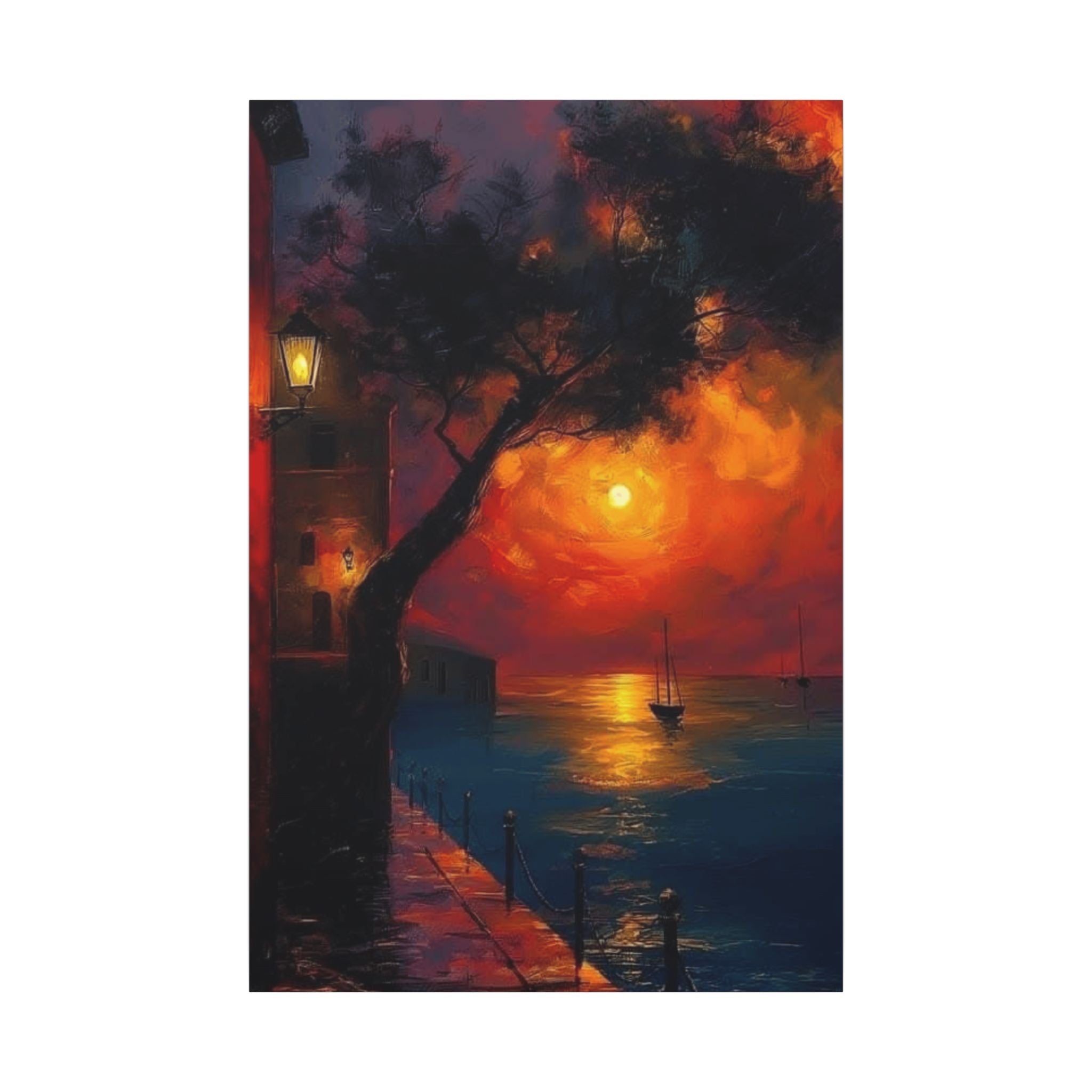 Fuel Your Space with Inspiration Vibrant Sunset Canvas Art, Stretched Wall Decor, Colorful Landscape Painting, Home Decor, Gift for Art Lovers - Metamorphosis Creations