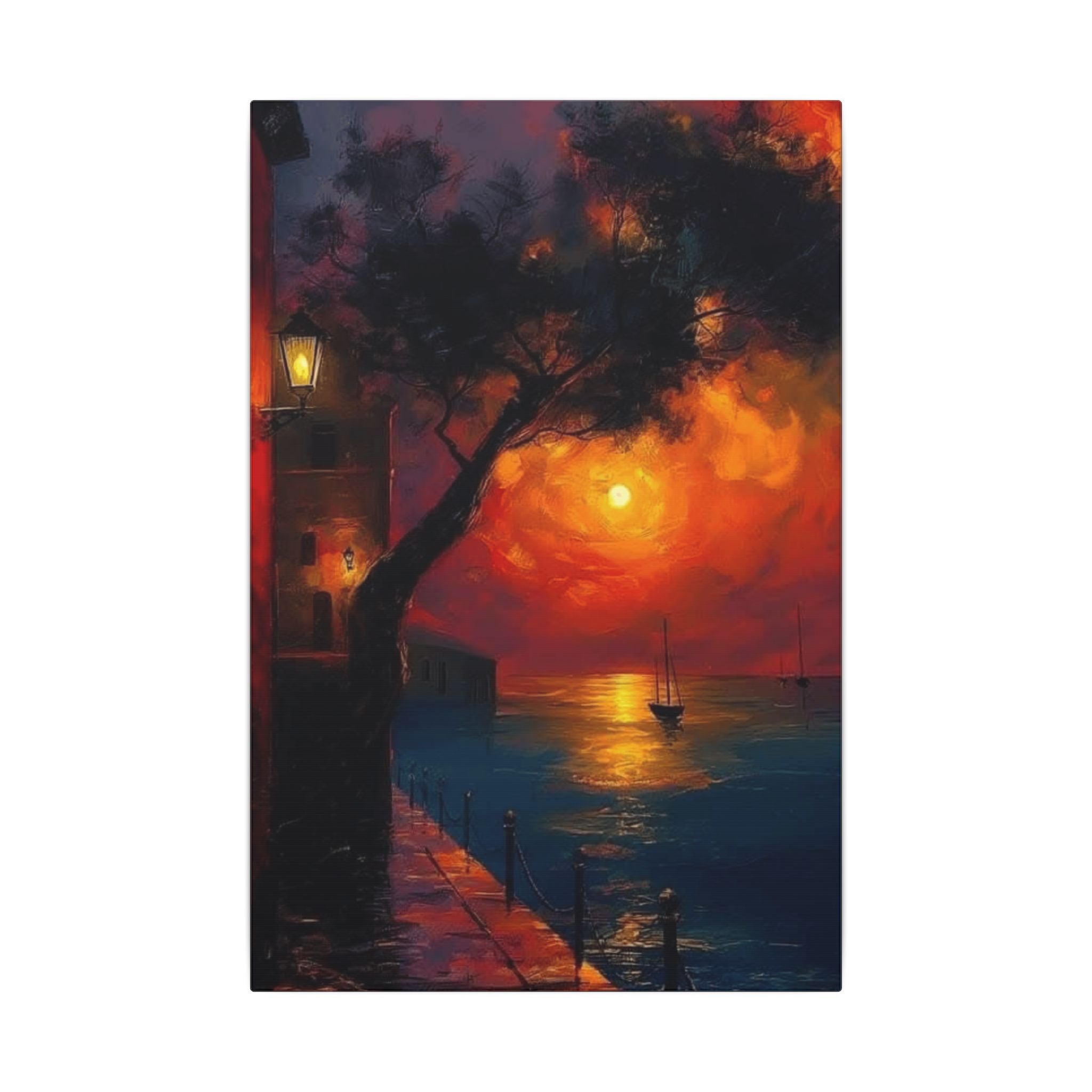 Fuel Your Space with Inspiration Vibrant Sunset Canvas Art, Stretched Wall Decor, Colorful Landscape Painting, Home Decor, Gift for Art Lovers - Metamorphosis Creations