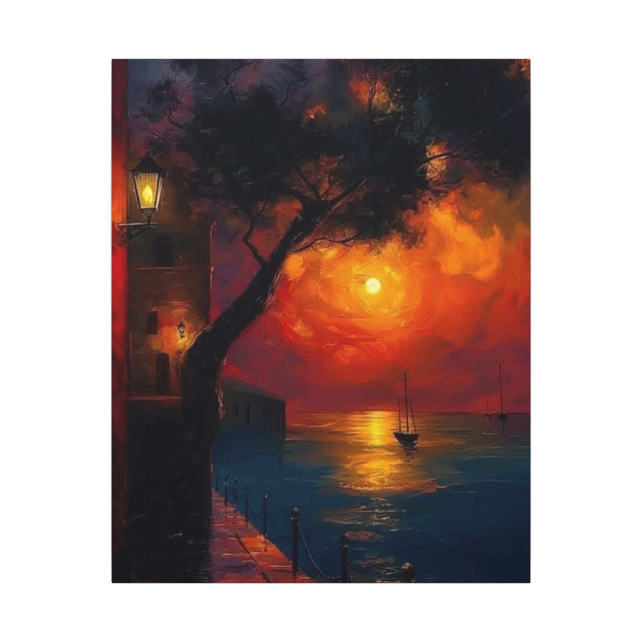 Fuel Your Space with Inspiration Vibrant Sunset Canvas Art, Stretched Wall Decor, Colorful Landscape Painting, Home Decor, Gift for Art Lovers - Metamorphosis Creations