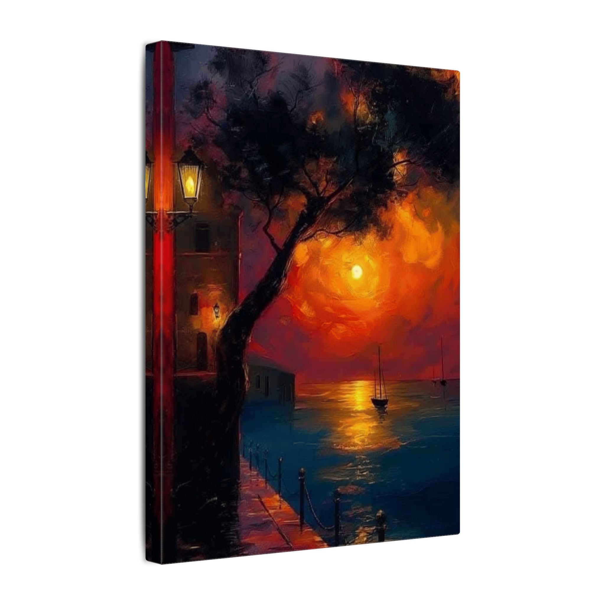 Fuel Your Space with Inspiration Vibrant Sunset Canvas Art, Stretched Wall Decor, Colorful Landscape Painting, Home Decor, Gift for Art Lovers - Metamorphosis Creations