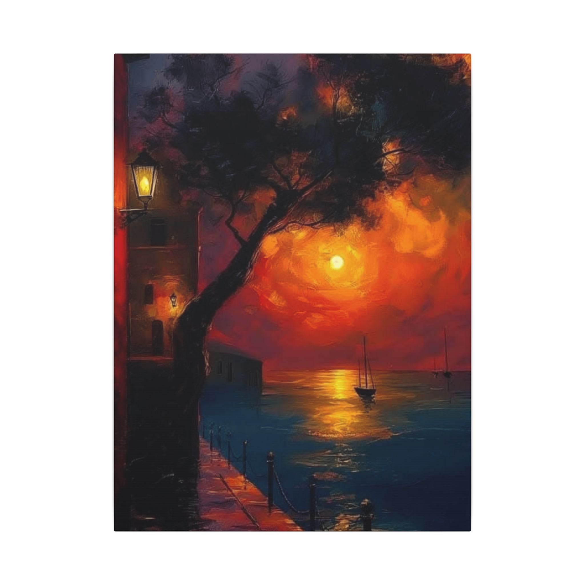 Fuel Your Space with Inspiration Vibrant Sunset Canvas Art, Stretched Wall Decor, Colorful Landscape Painting, Home Decor, Gift for Art Lovers - Metamorphosis Creations