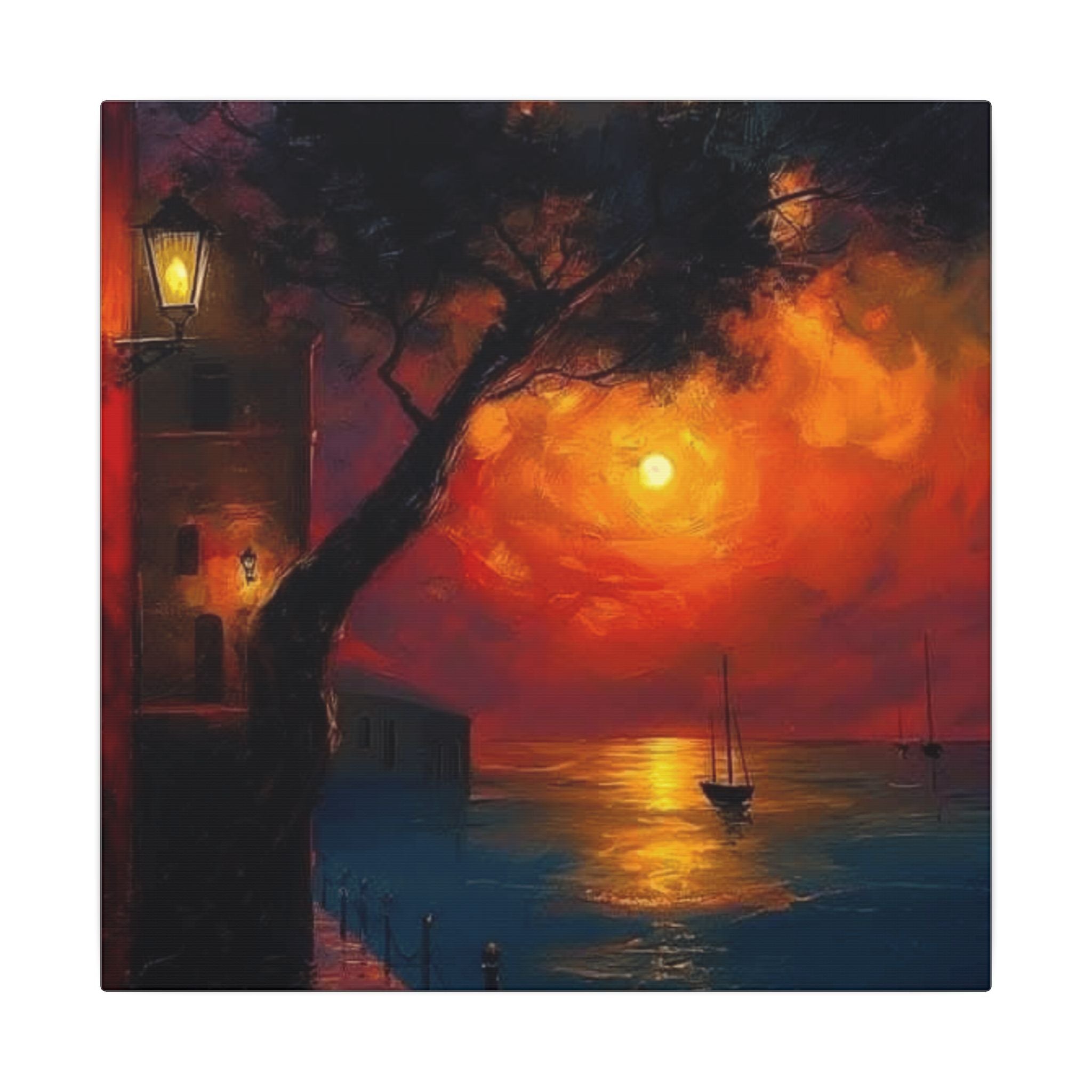 Fuel Your Space with Inspiration Vibrant Sunset Canvas Art, Stretched Wall Decor, Colorful Landscape Painting, Home Decor, Gift for Art Lovers - Metamorphosis Creations