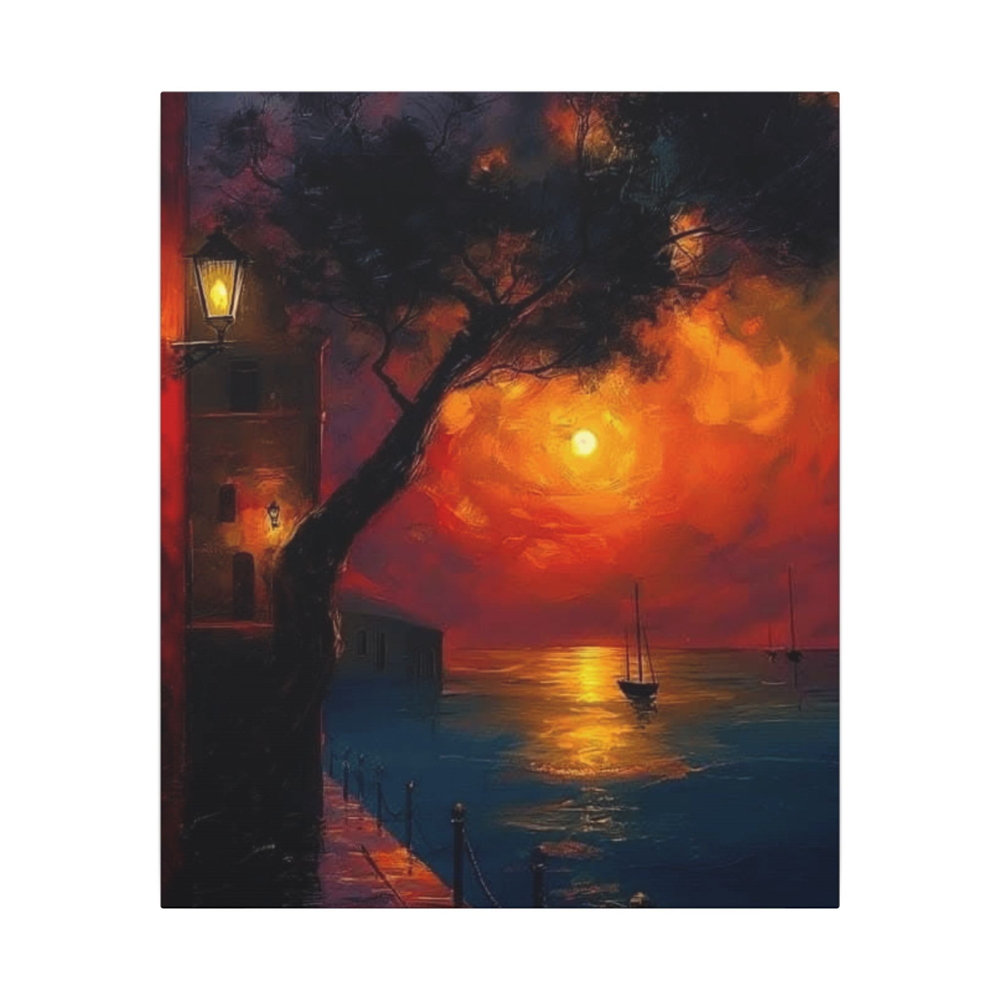 Fuel Your Space with Inspiration Vibrant Sunset Canvas Art, Stretched Wall Decor, Colorful Landscape Painting, Home Decor, Gift for Art Lovers - Metamorphosis Creations