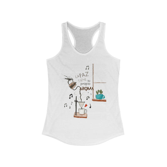 Fuerza, Belleza y Mensaje con Propósito. Cozy Coffee Vibes Racerback Tank | Gift for Coffee Lovers, Casual Wear, Summer Top, Music Inspired Apparel, Beachwear - Metamorphosis Creations