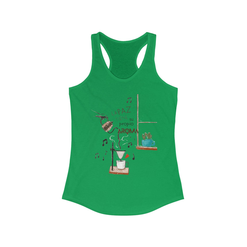 Fuerza, Belleza y Mensaje con Propósito. Cozy Coffee Vibes Racerback Tank | Gift for Coffee Lovers, Casual Wear, Summer Top, Music Inspired Apparel, Beachwear - Metamorphosis Creations
