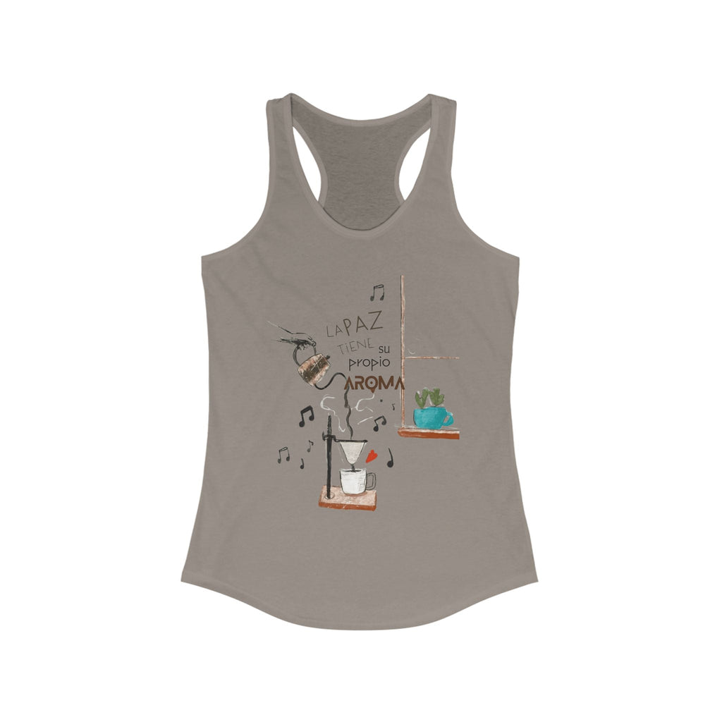 Fuerza, Belleza y Mensaje con Propósito. Cozy Coffee Vibes Racerback Tank | Gift for Coffee Lovers, Casual Wear, Summer Top, Music Inspired Apparel, Beachwear - Metamorphosis Creations