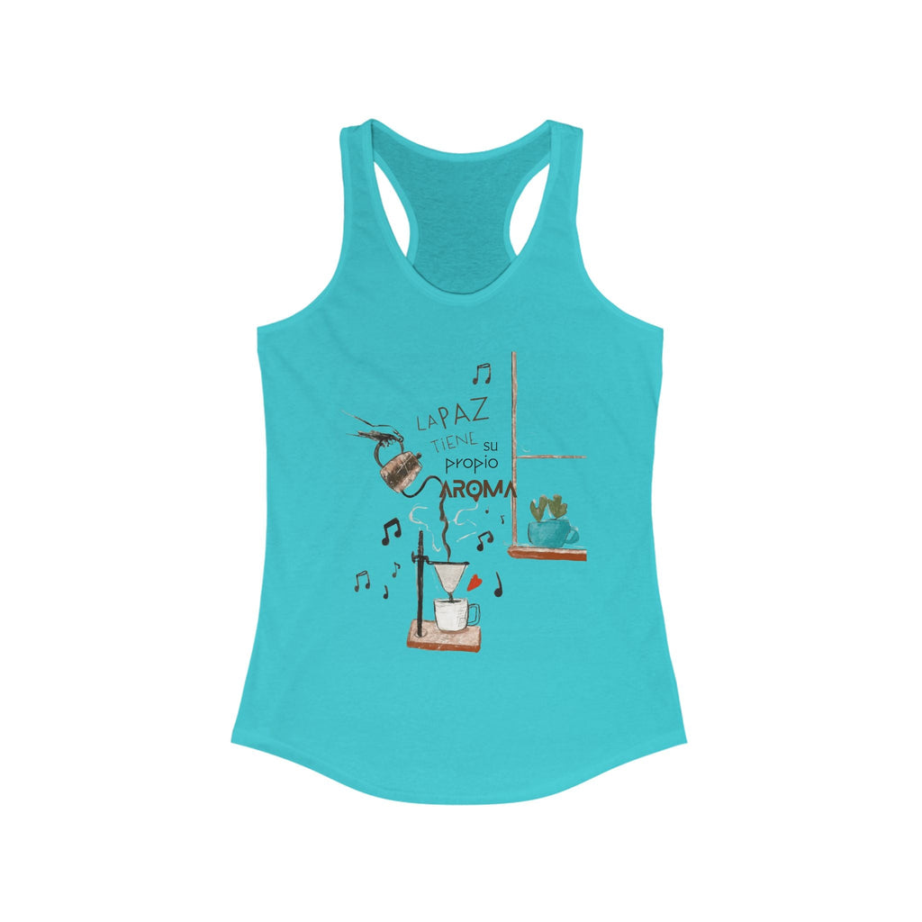 Fuerza, Belleza y Mensaje con Propósito. Cozy Coffee Vibes Racerback Tank | Gift for Coffee Lovers, Casual Wear, Summer Top, Music Inspired Apparel, Beachwear - Metamorphosis Creations