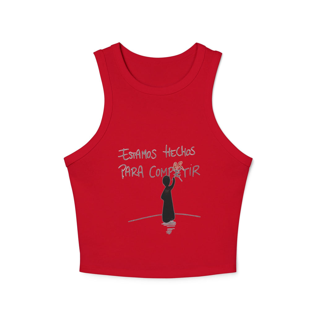 Fuerza, Belleza y Mensaje con Propósito Inspirational Women's Racer Tank Top, Motivational Fitness Shirt, Summer Casual Wear, Gift for Her, Comfortable Activewear, Gym Top - Metamorphosis Creations